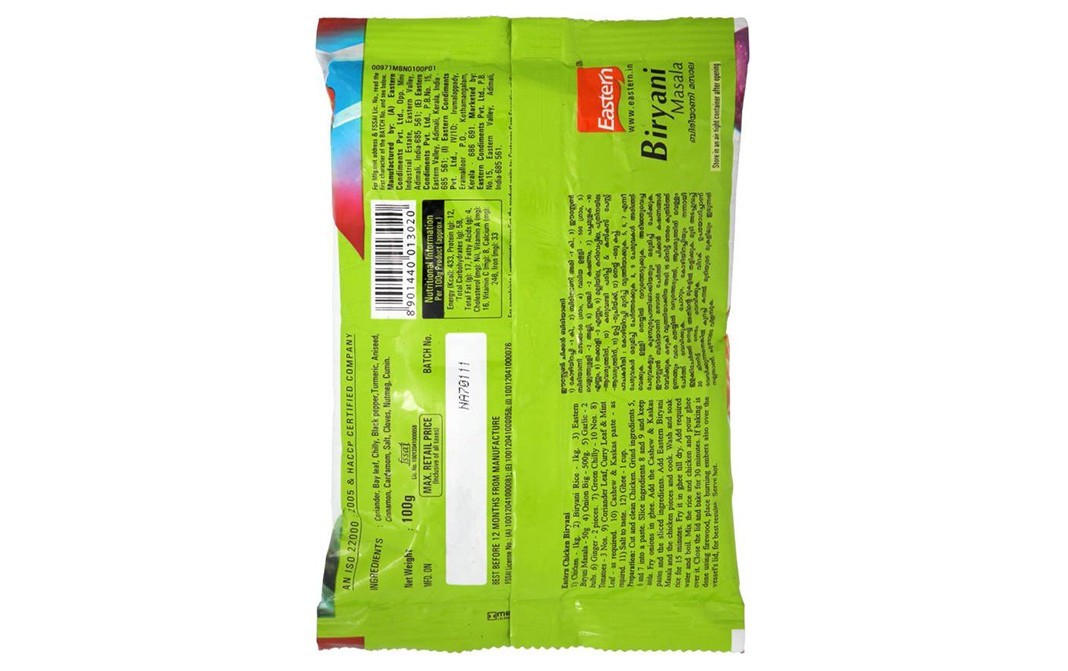 Eastern Biryani Masala    Pack  100 grams
